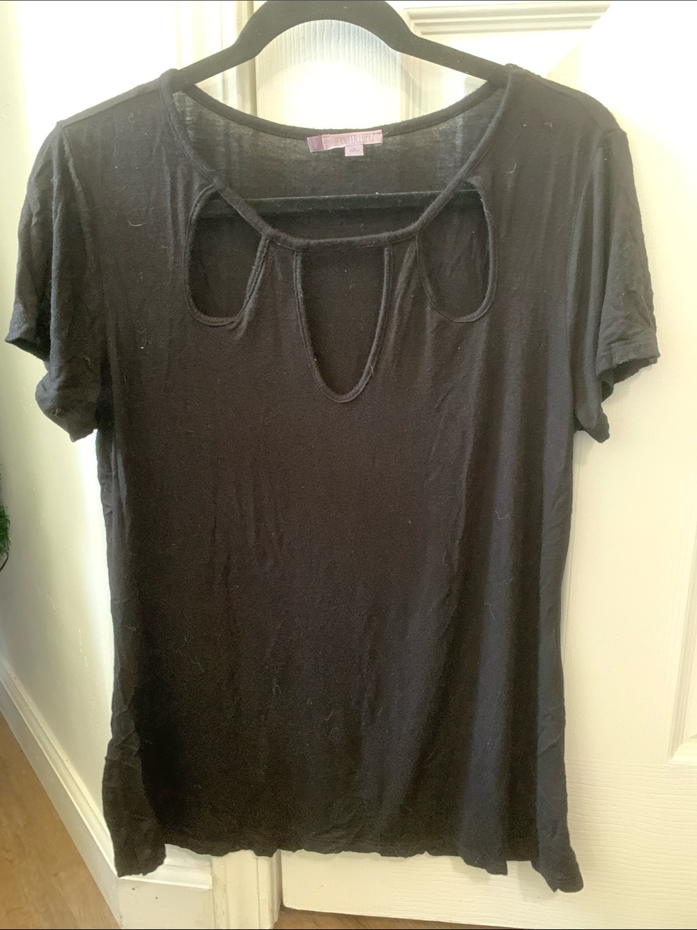 Black cut out shirt